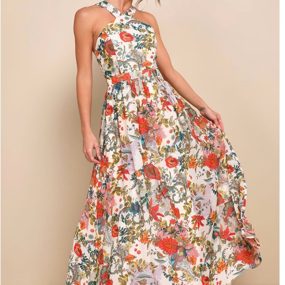 NWT Floral Halter Maxi Dress - Picture 1 of 4